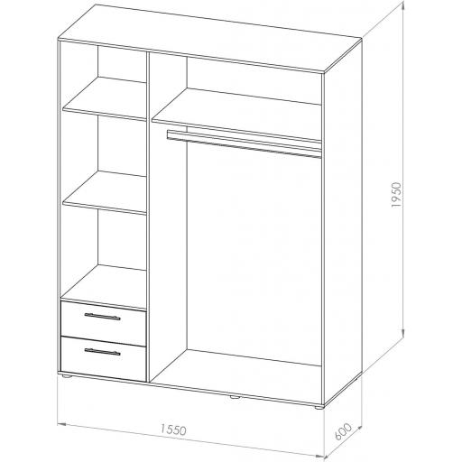 Armario 3 puertas 155cm BLANCO [5]