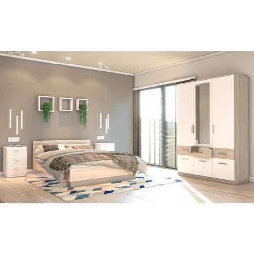 Armario 3 puertas 135cm BLANCO/ROBLE [7]