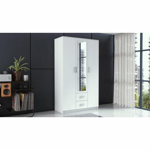 Armario con espejo 120x205cm BLANCO [1]