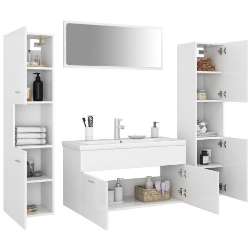 Conjunto muebles de baño 4 piezas BLANCO [1]