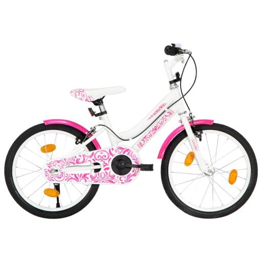 Bicicleta para niños 18 pulgadas (5-7 años) ROSA Y BLANCO [0]