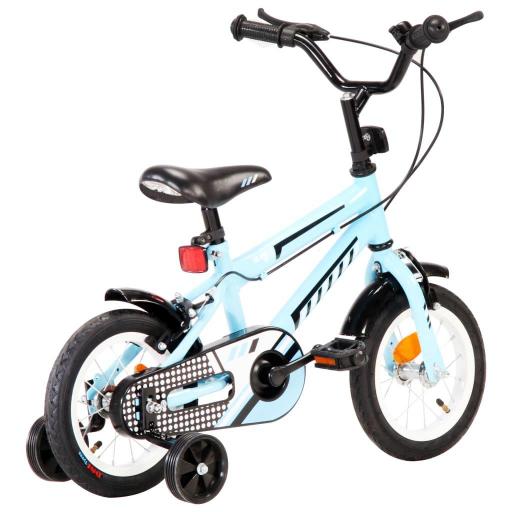 Bicicleta para niños 12 pulgadas (2-4 años) NEGRO Y AZUL [2]