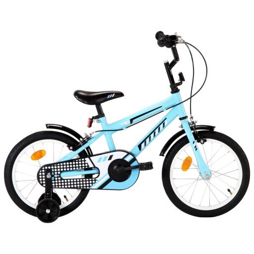 Bicicleta para niños 16 pulgadas (4-6 años) NEGRO Y AZUL