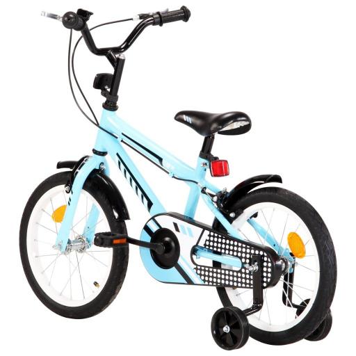 Bicicleta para niños 16 pulgadas (4-6 años) NEGRO Y AZUL [2]