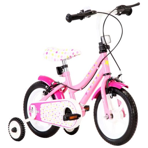 Bicicleta para niños 12 pulgadas (2-4 años) BLANCO Y ROSA [1]