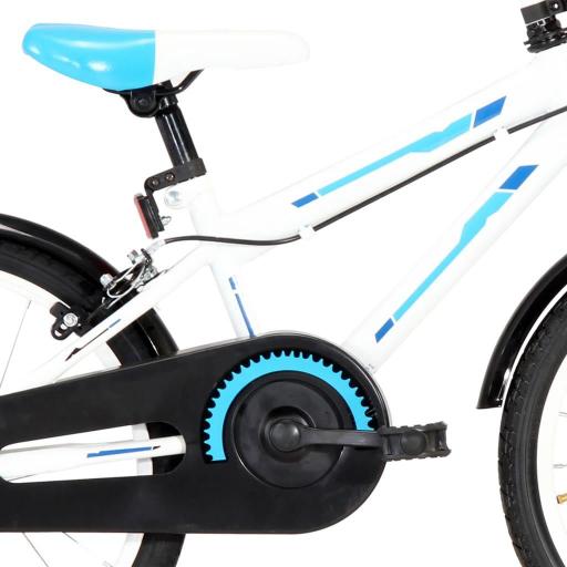 Bicicleta para niños 18 pulgadas (5-7 años) AZUL Y BLANCO [4]