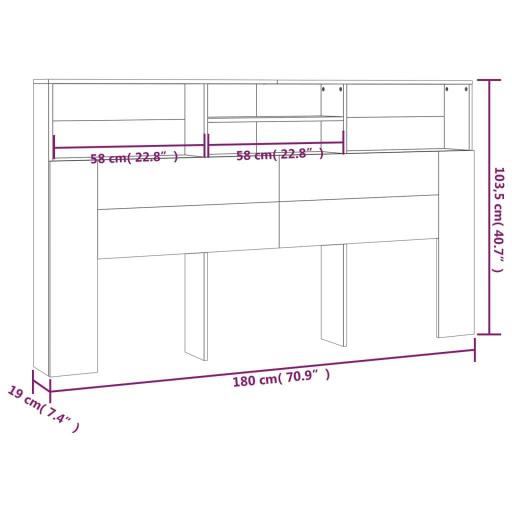 Cabecero 180x19x103,5cm NEGRO [4]