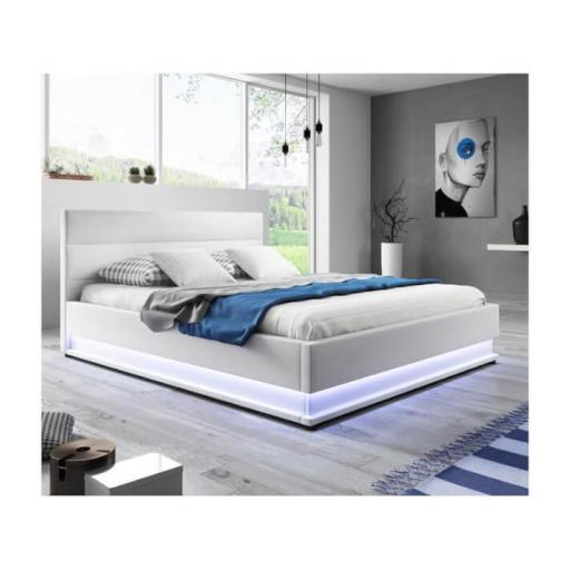 Cama con canapé y LED 180x200cm BLANCO [2]