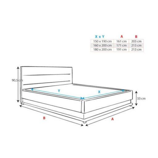 Cama con canapé y LED 180x200cm BLANCO [3]