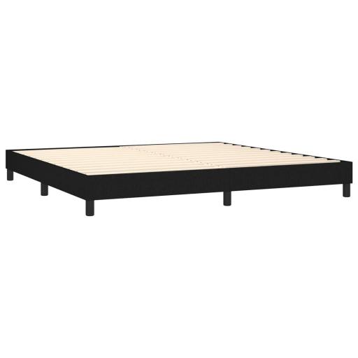 Cama con cabecero, colchón y cubrecolchón 200x200cm tela NEGRO [2]