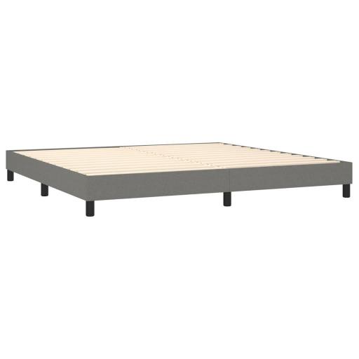 Cama con cabecero, colchón y cubrecolchón 200x200cm tela GRIS OSCURO [2]