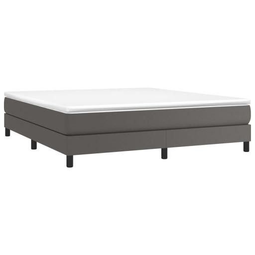 Cama con colchón y cubrecolchón 180x200cm polipiel GRIS [1]