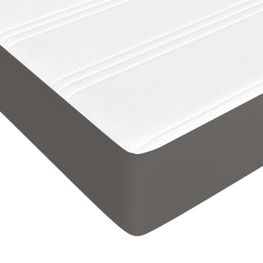 Cama con colchón y cubrecolchón 180x200cm polipiel GRIS [3]