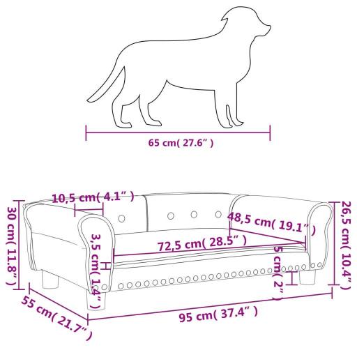 Sofá para perros de polipiel 95x55x30cm MARRÓN [5]