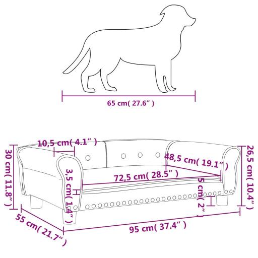 Sofá para perros de polipiel 95x55x30cm CAPUCHINO [5]