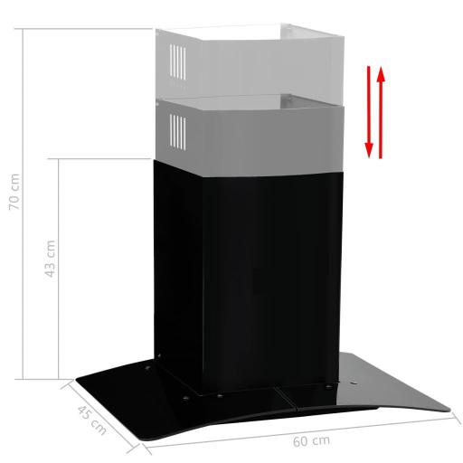 Campana extractora pared 60 cm acero inoxidable 756 m³/h negro [1]