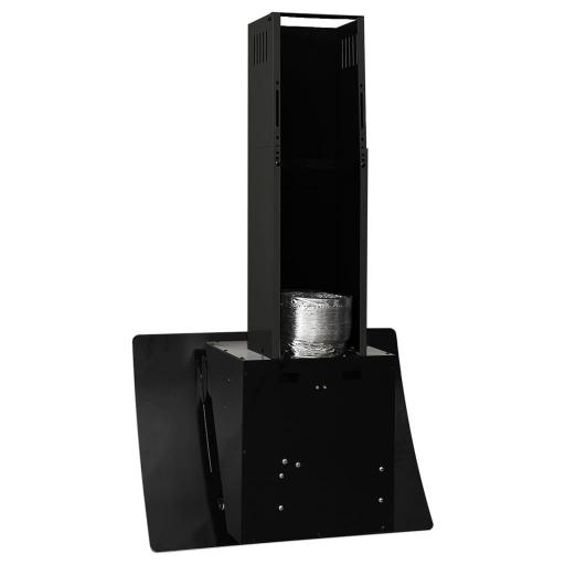 Campana extractora de pared acero vidrio templado negro 60cm [2]