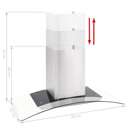 Campana extractora de pared 90cm acero inoxidable 756 m³/h LED [1]