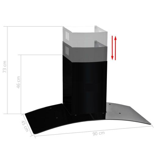 Campana extractora pared 90cm acero inoxidable 756 m³/h negro [1]