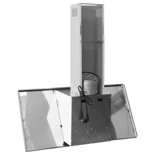 Campana extractora acero inox y vidrio templado plateado 90cm [2]