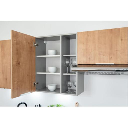 Cocina completa 240cm ROBLE Y GRIS PLATINO [1]