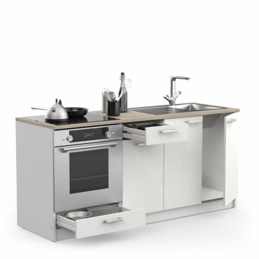 Cocina completa 180cm BLANCO Y ROBLE [2]