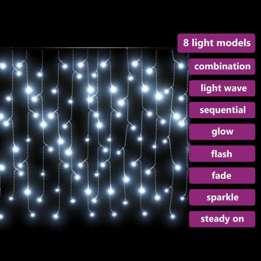 Cortina de luces carámbano 10m 400 LED BLANCO FRÍO [4]