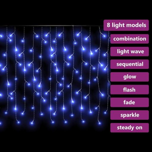 Cortina de luces carámbano 10m 400 LED AZUL [4]