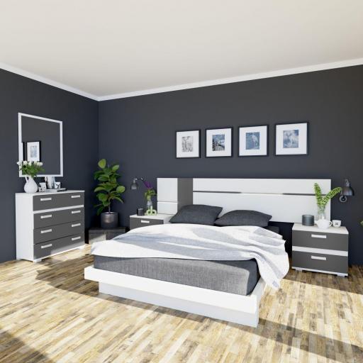 Dormitorio COUTURE (Cabecero + 2 Mesitas + Cómoda + Espejo) [0]