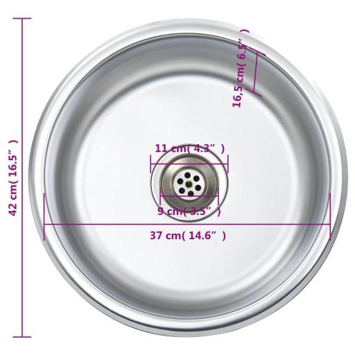 Fregadero de cocina con colador y sifón de acero inoxidable [5]