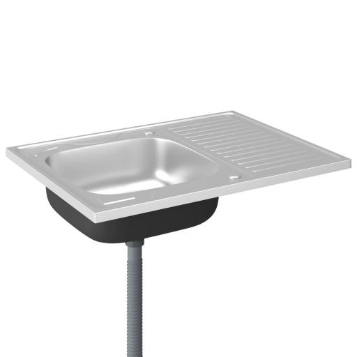 Fregadero de cocina con escurridor acero inox 80x60x15,5cm [3]