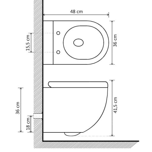 Inodoro de pared con chorro de agua cerámica NEGRO [5]