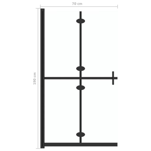 Mampara de ducha plegable vidrio transparente NEGRO [5]