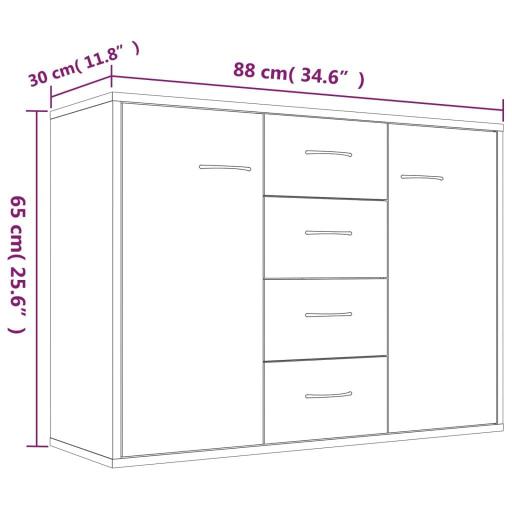 Aparador 88x30x65cm GRIS MADERA [4]