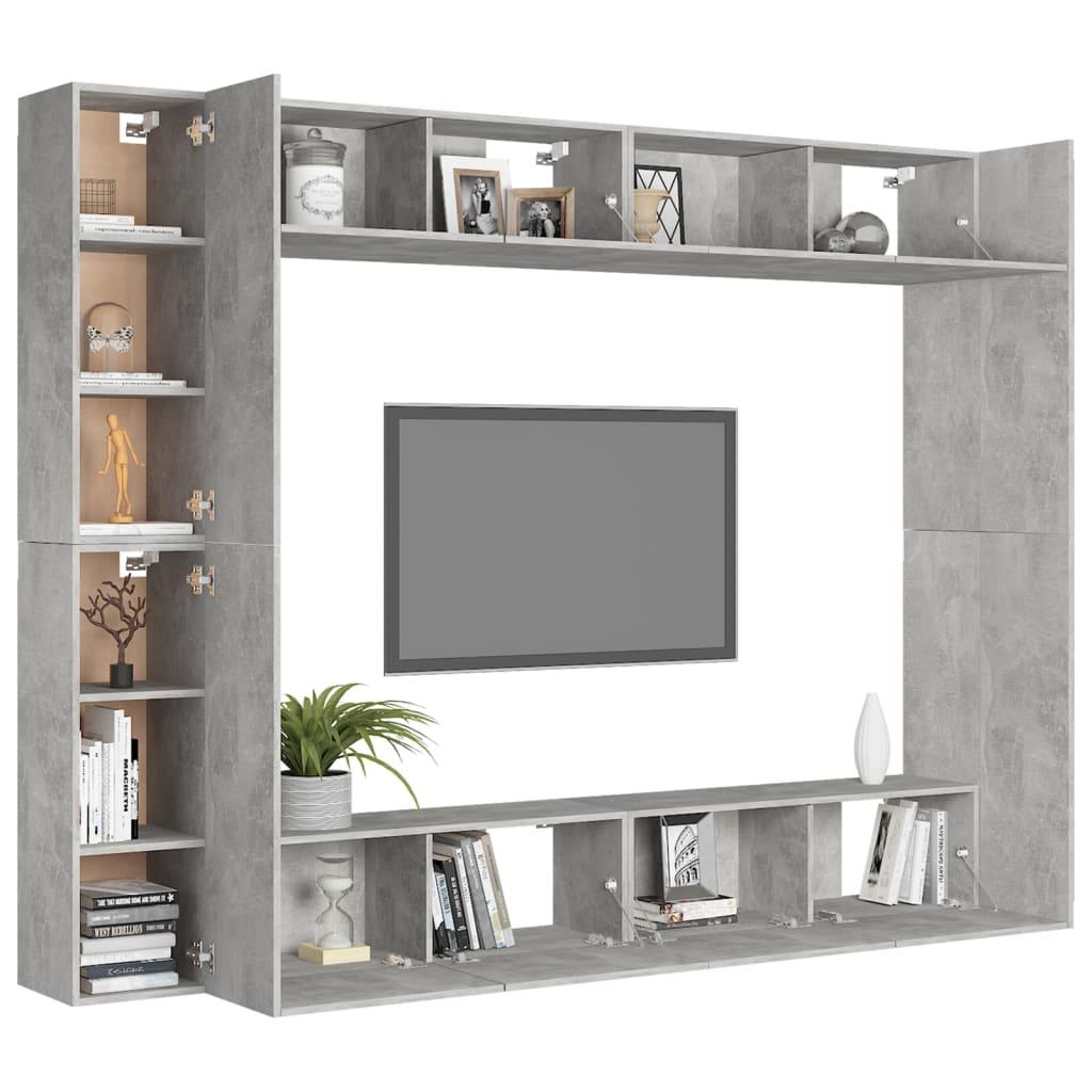 TEKEET Home Muebles Mueble de TV de pared Hormigón Gris 102x35x35 cm Tamaño  Madera de ingeniería