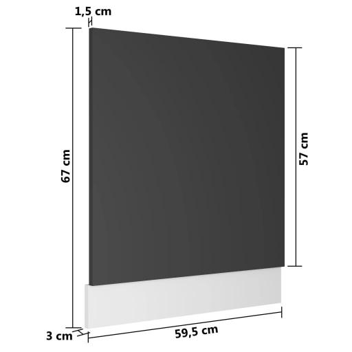 Panel para lavavajillas 59,5x3x67cm GRIS [3]