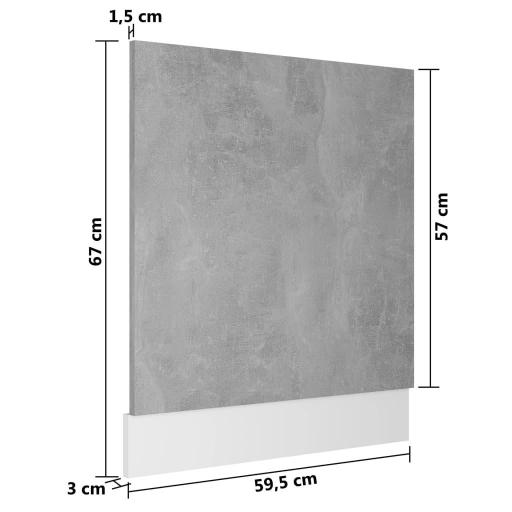 Panel para lavavajillas 59,5x3x67cm GRIS HORMIGÓN [3]
