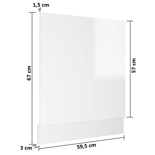 Panel para lavavajillas 59,5x3x67cm BLANCO BRILLO [3]