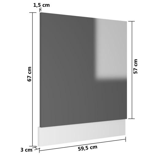 Panel para lavavajillas 59,5x3x67cm GRIS BRILLO [3]