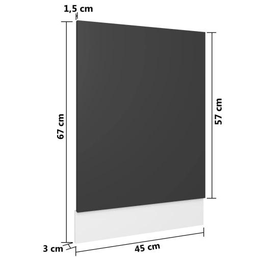 Panel para lavavajillas 45x3x67cm GRIS [3]