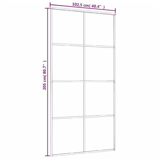 Puerta corredera vidrio ESG y aluminio NEGRO [7]