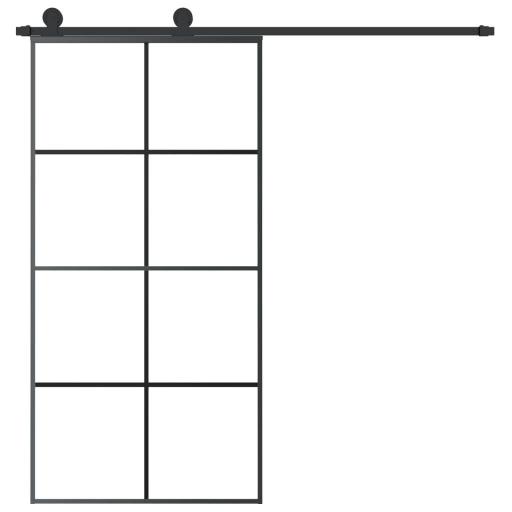 Puerta corredera set herrajes vidrio ESG aluminio 102,5x205cm [1]