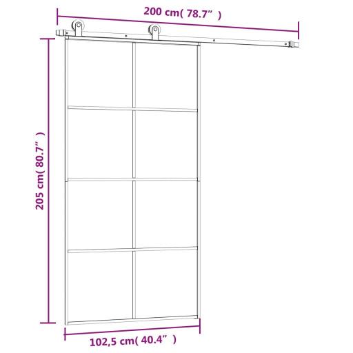 Puerta corredera set herrajes vidrio ESG aluminio 102,5x205cm [5]