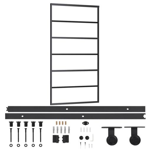 Puerta corredera con herrajes ESG vidrio y aluminio 102x205cm [1]