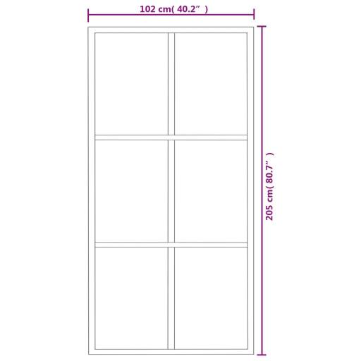 Puerta corredera con herrajes ESG vidrio y aluminio 102x205cm [5]