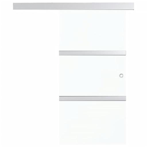Puerta corredera con topes suaves vidrio ESG aluminio 76x205cm [2]