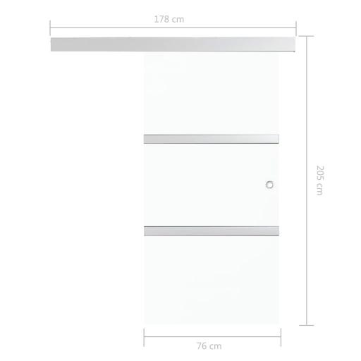 Puerta corredera con topes suaves vidrio ESG aluminio 76x205cm [4]
