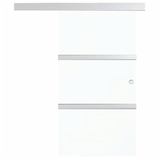 Puerta corredera con topes suaves vidrio ESG aluminio 90x205cm [2]