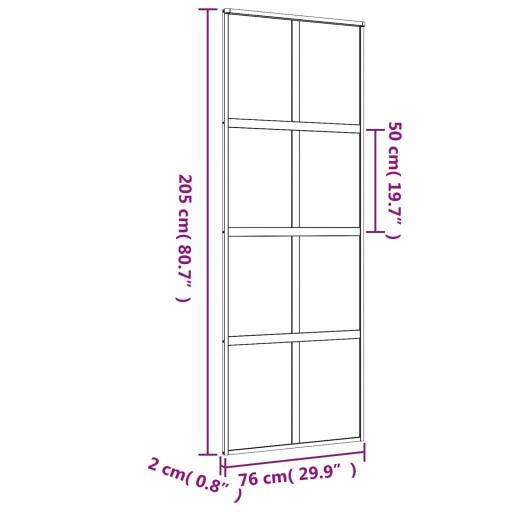 Puerta corredera vidrio ESG y aluminio DORADO [5]