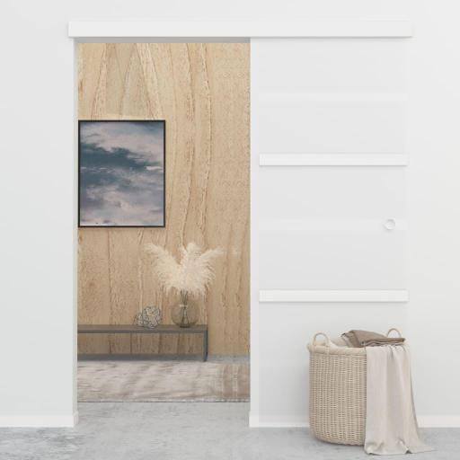 Puerta corredera con tope suave vidrio ESG y aluminio 76x205cm [1]